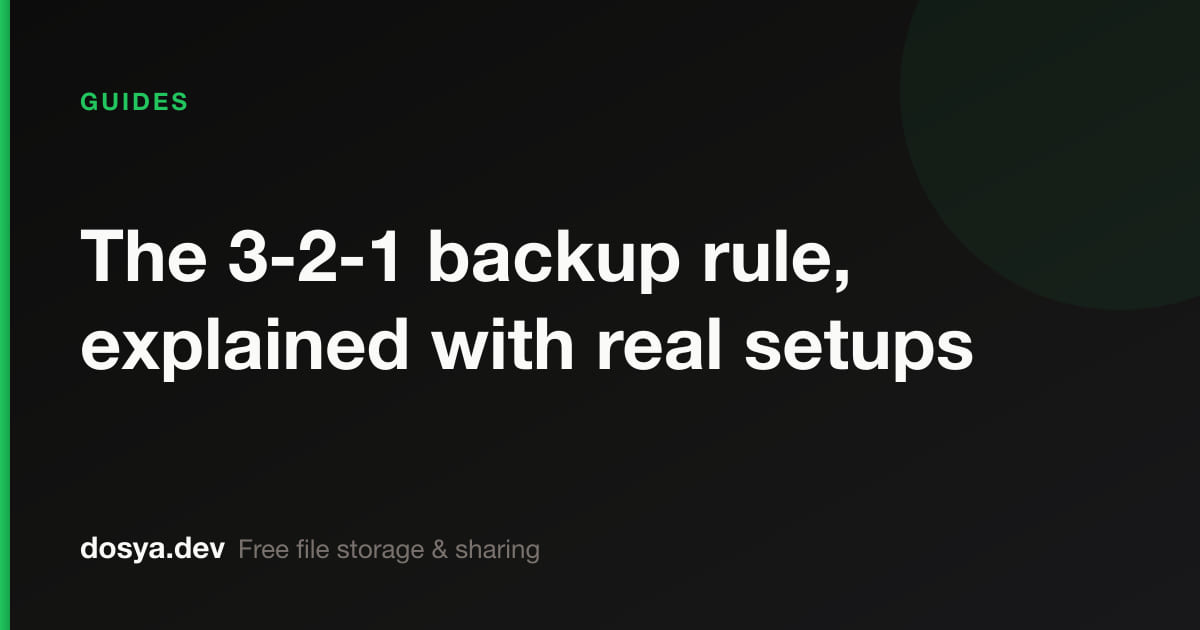 The 3-2-1 backup rule, explained with real setups