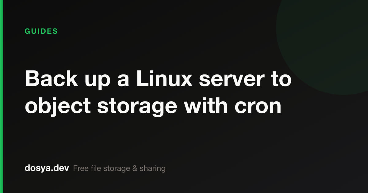 Back up a Linux server to object storage with cron