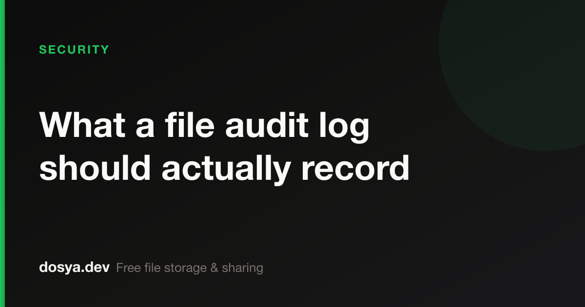 What a file audit log should actually record