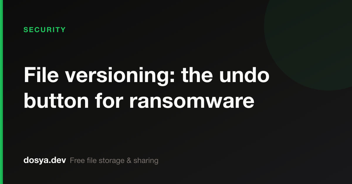 File versioning: the undo button for ransomware