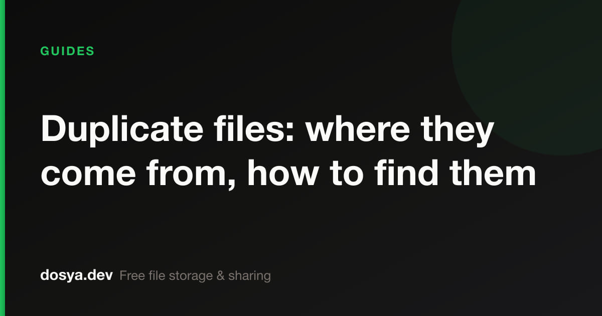 Duplicate files: where they come from, how to find them