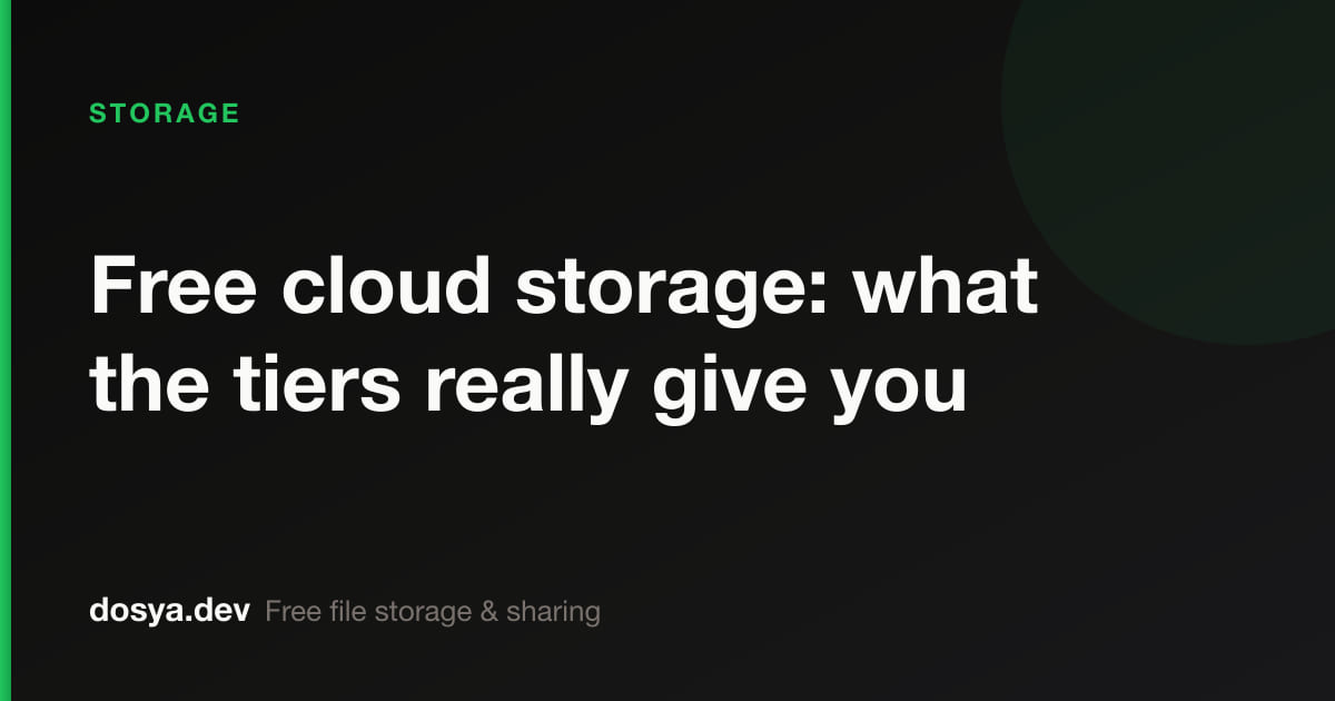 Free cloud storage: what the tiers really give you