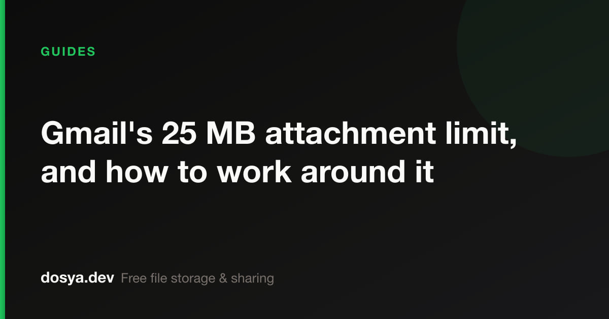 Gmail's 25 MB attachment limit, and how to work around it