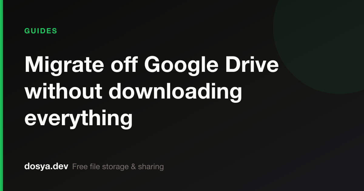 Migrate off Google Drive without downloading everything