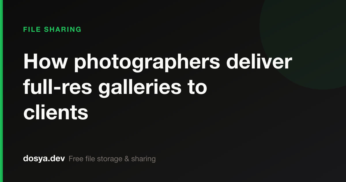 How photographers deliver full-res galleries to clients