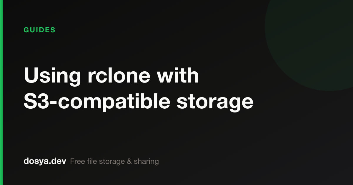 Using rclone with S3-compatible storage