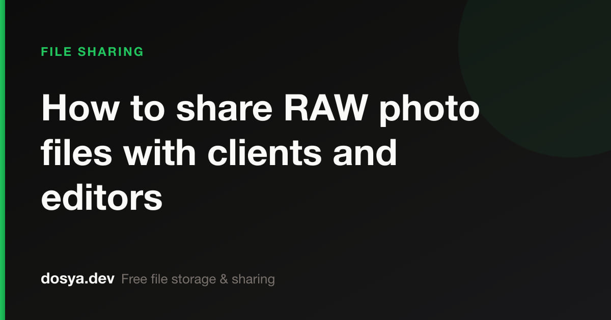 How to share RAW photo files with clients and editors