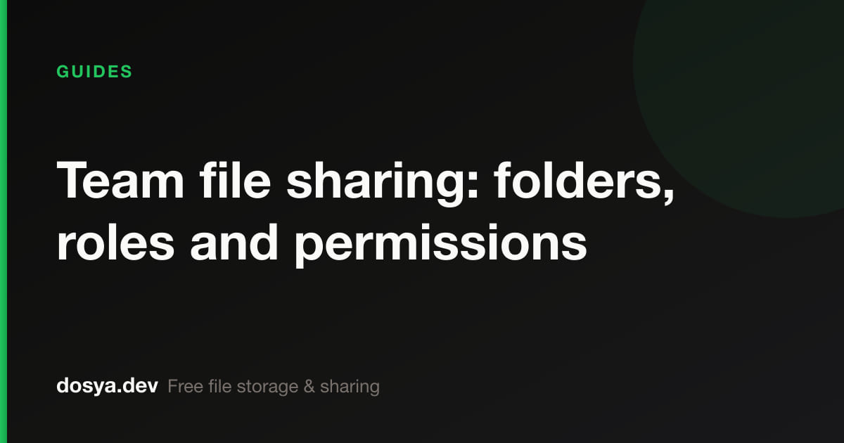 Team file sharing: folders, roles and permissions