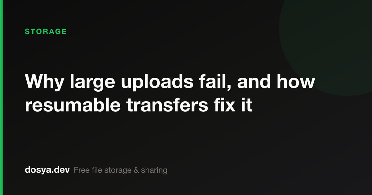 Why large uploads fail, and how resumable transfers fix it